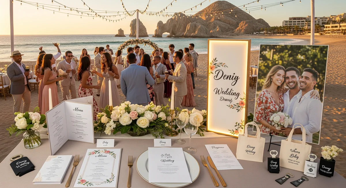 Publicidad impresa para bodas y eventos de destino en Los Cabos por Meridiano 109