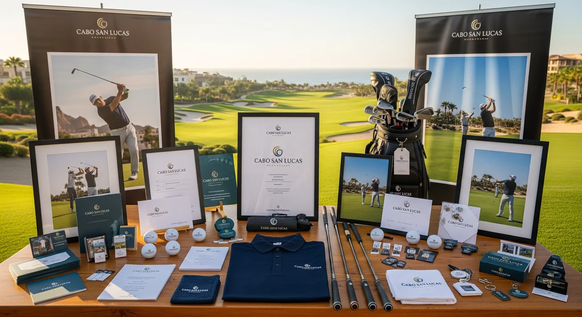 Materiales de publicidad para torneos de golf corporativos en Cabo San Lucas por Meridiano 109